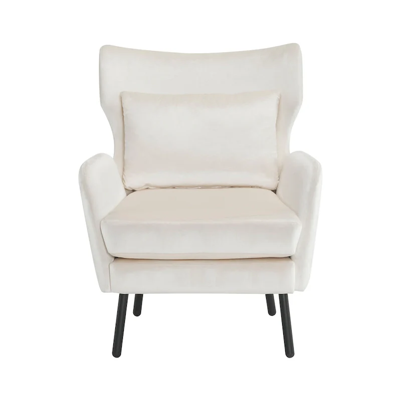Stylish Wing Back Velvet Accent Chair by Christopher Knight Home