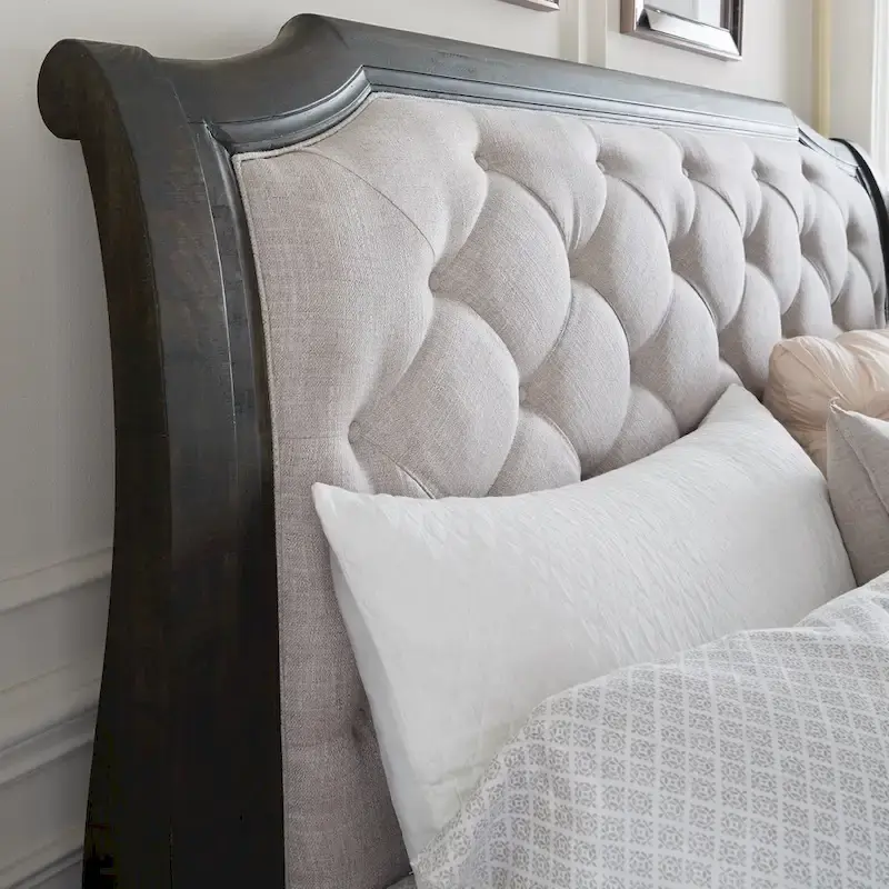 Bellamy Traditional Peppercorn Queen Sleigh Bed Headboard