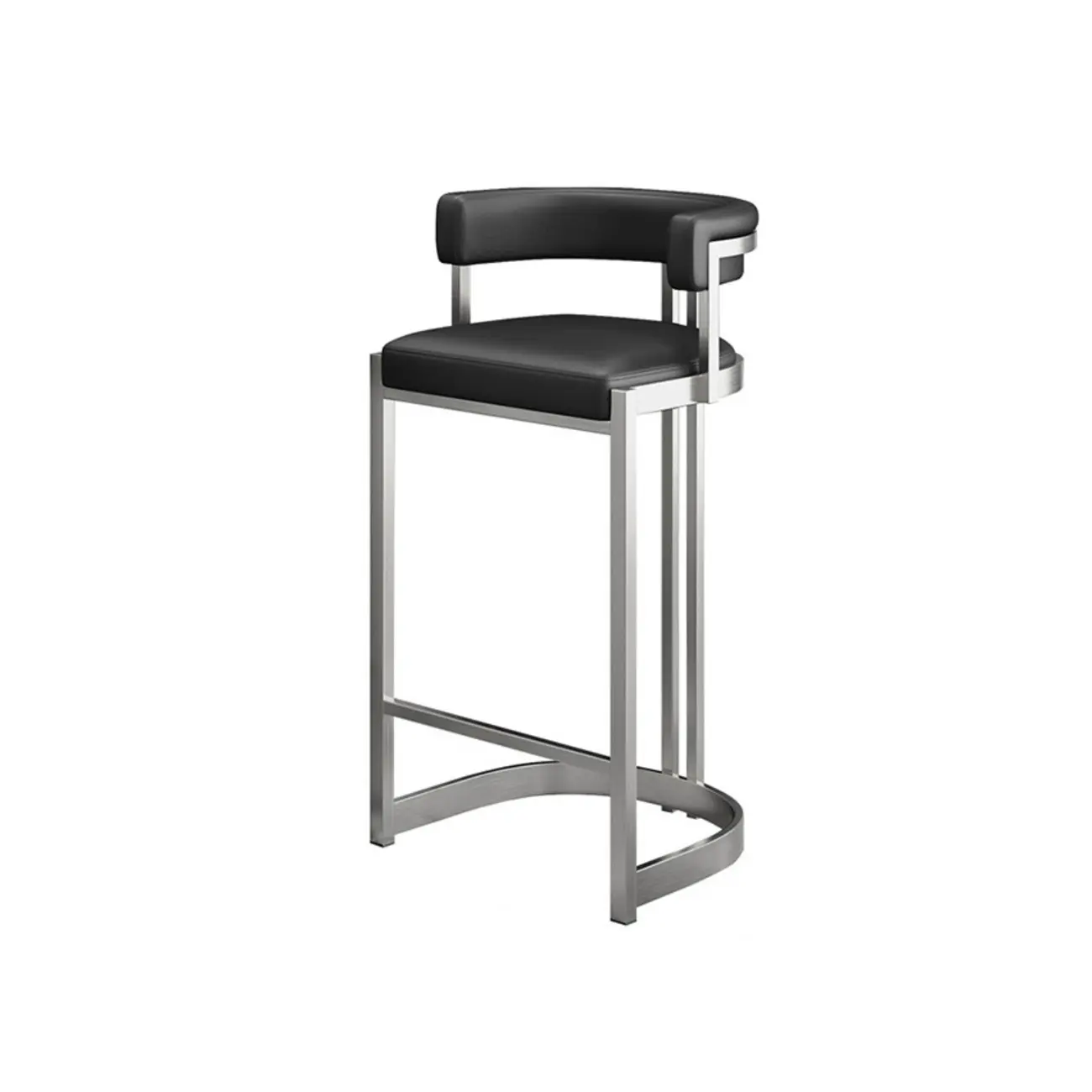 Lavish Metal Cushioned Gold Sled Bar Stool