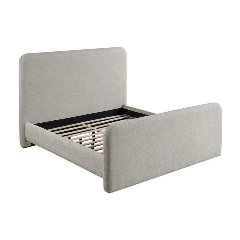 Grey Upholstered Platform Bed