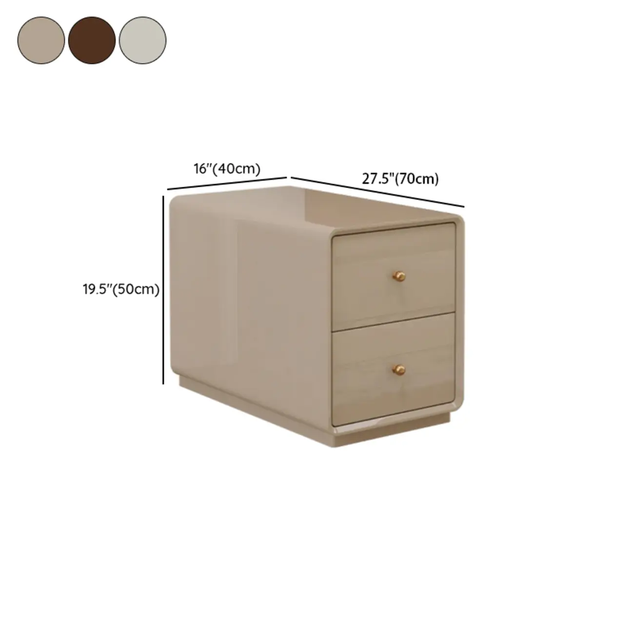 Narrow Rectangle Walnut Wood Side Table with Drawers