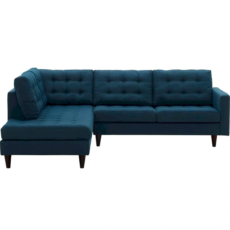 Upholstered Fabric Left Facing Bumper Sectional