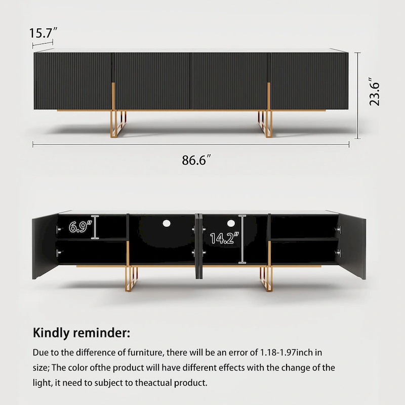 78.7 TV Stand, Entertainment Center with Faux Marble Top
