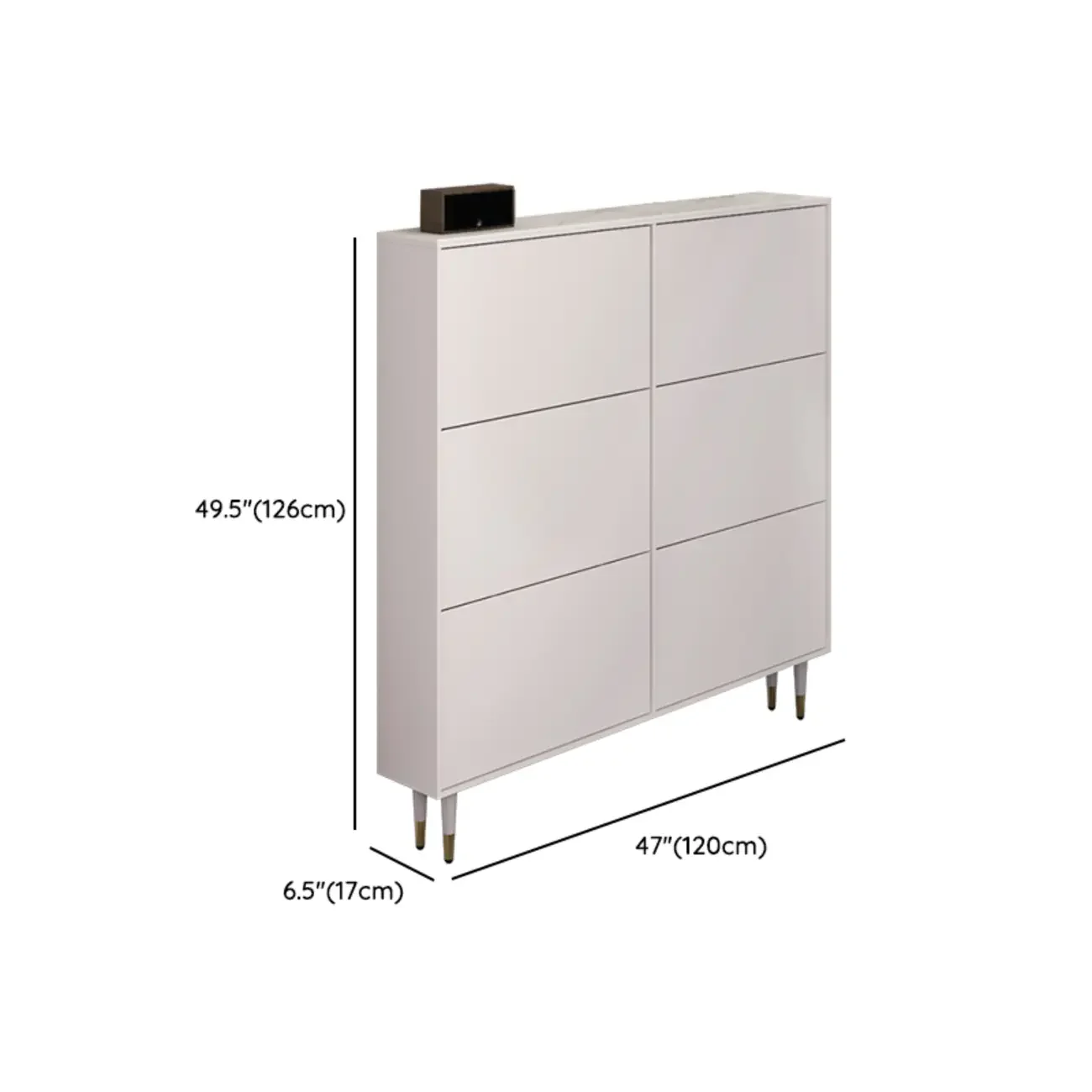 Modern White Wood Entryway Drop-Front Shoe Cabinet