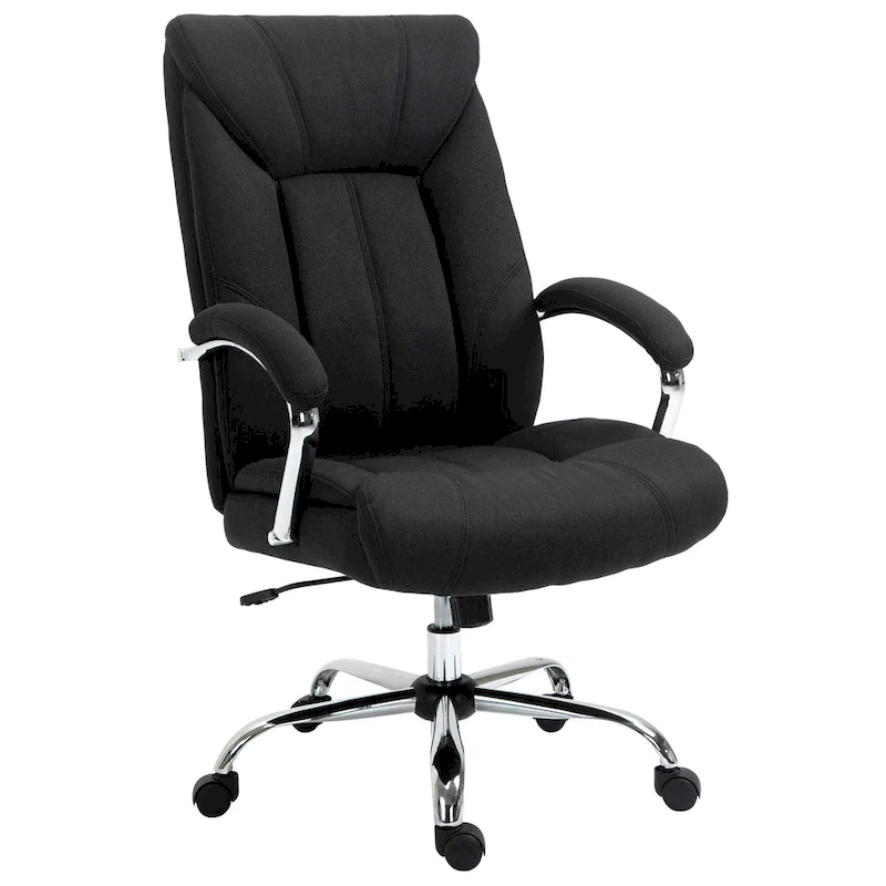 Vinsetto High Back Swivel Home Office Chair Task Ergonomic Linen Fabric Computer Chair, with Arm, Adjustable Height