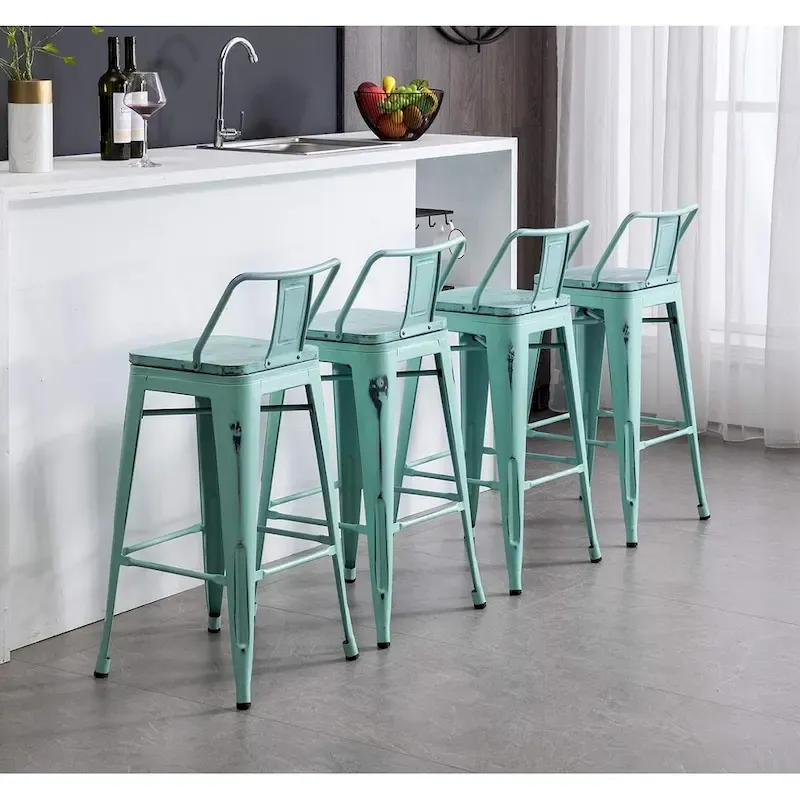 Bar Stools 24 Inches Metal bar stools with backs