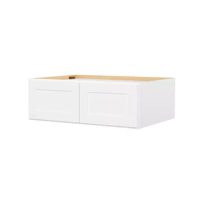 HOMLUX Easy-DIY 36 in W x 24 in D in Shaker White Ready to Assemble Wall Refrigerator Kitchen Cabinet with 2 Doors