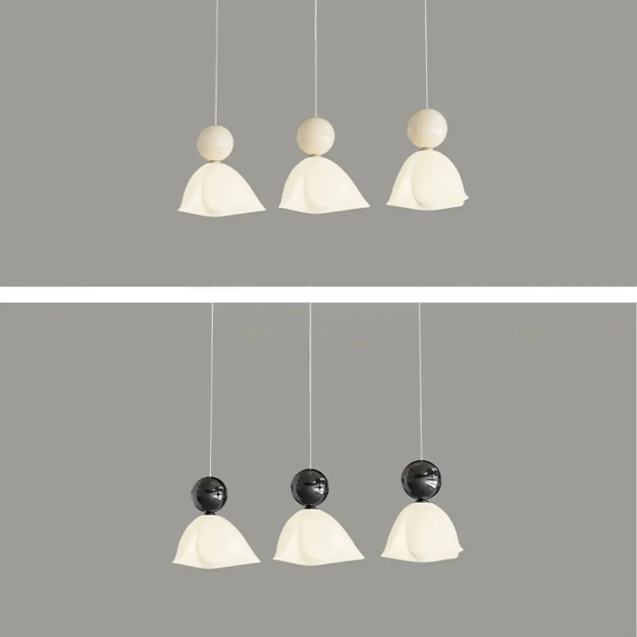 3-Light Modern Chrome Plastic Island Pendant Light