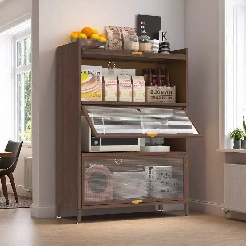GDFStudio Emery Farmhouse Steel Tall Cabinet with Flip Doors