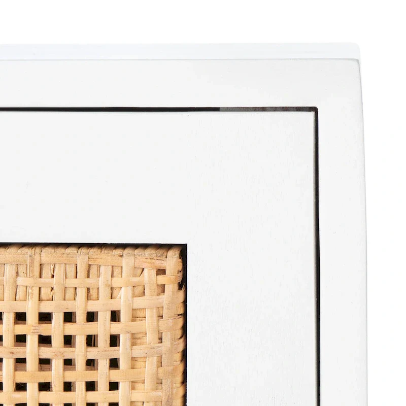 Natural / Black / White Rattan 2-Drawer Nightstand