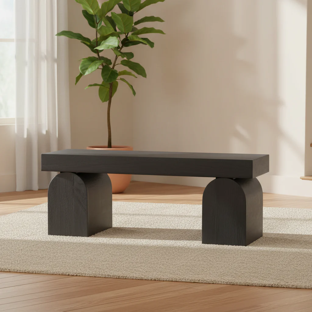 Black Accent Bench - 50 W x 16 D x 18.25 H