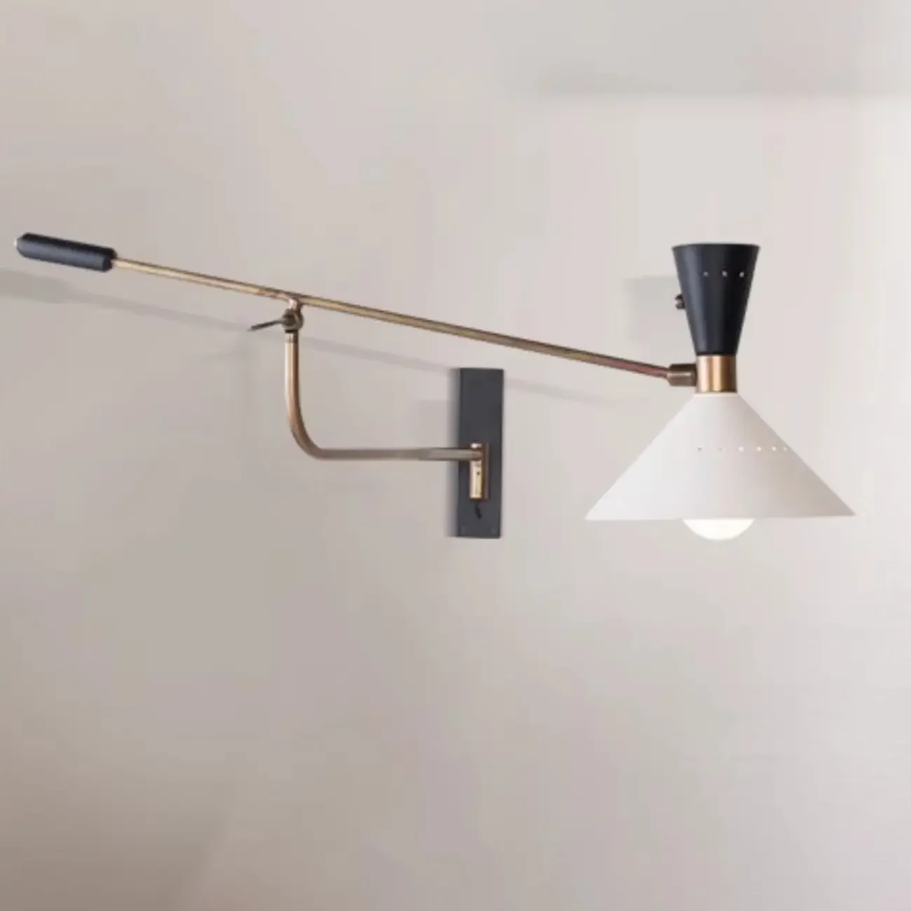 Modern Iron Shade Metal Swing Arm Wall Light