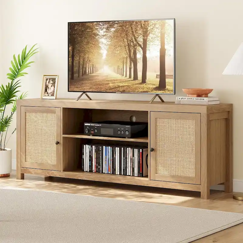 Rattan TV Stand for 65/75 Inch