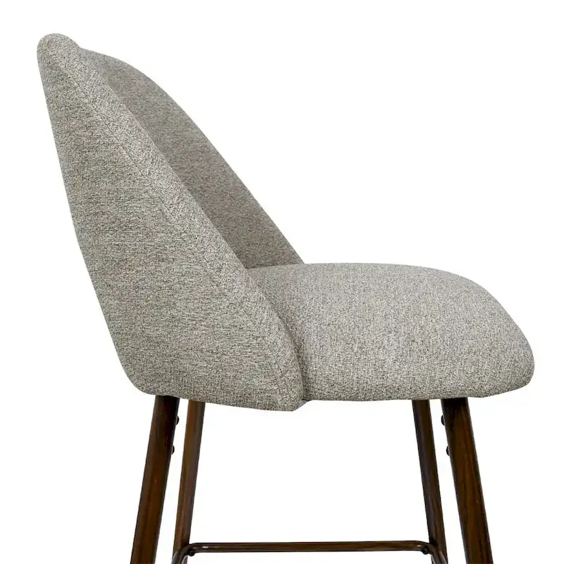 Upholstered Modern Bar Stool Walnut Leg