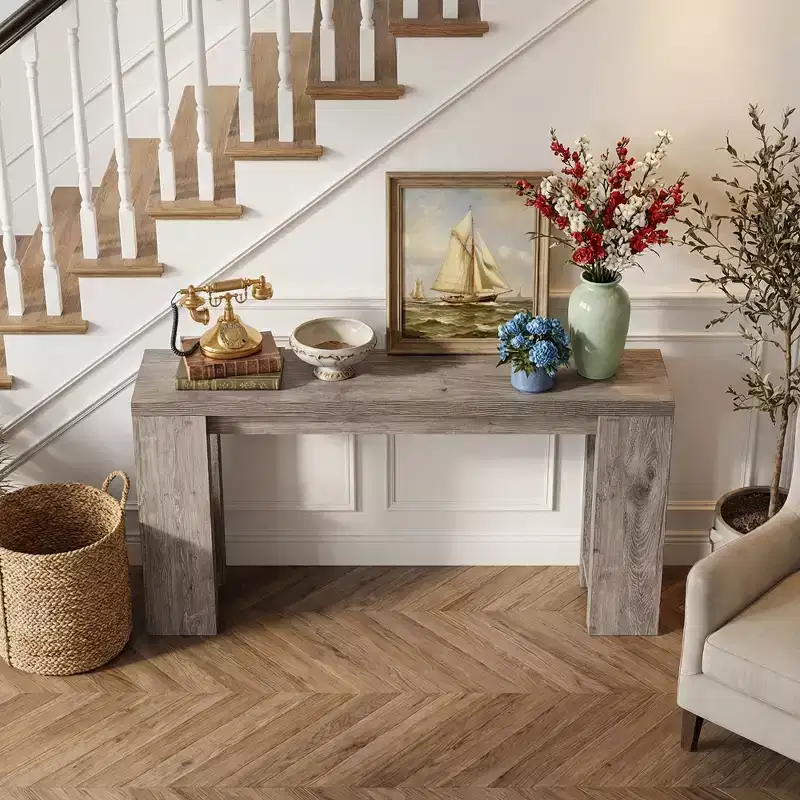 MAYEERTY 70.9-Inch Wood Console Table, Farmhouse Entryway Sofa Table