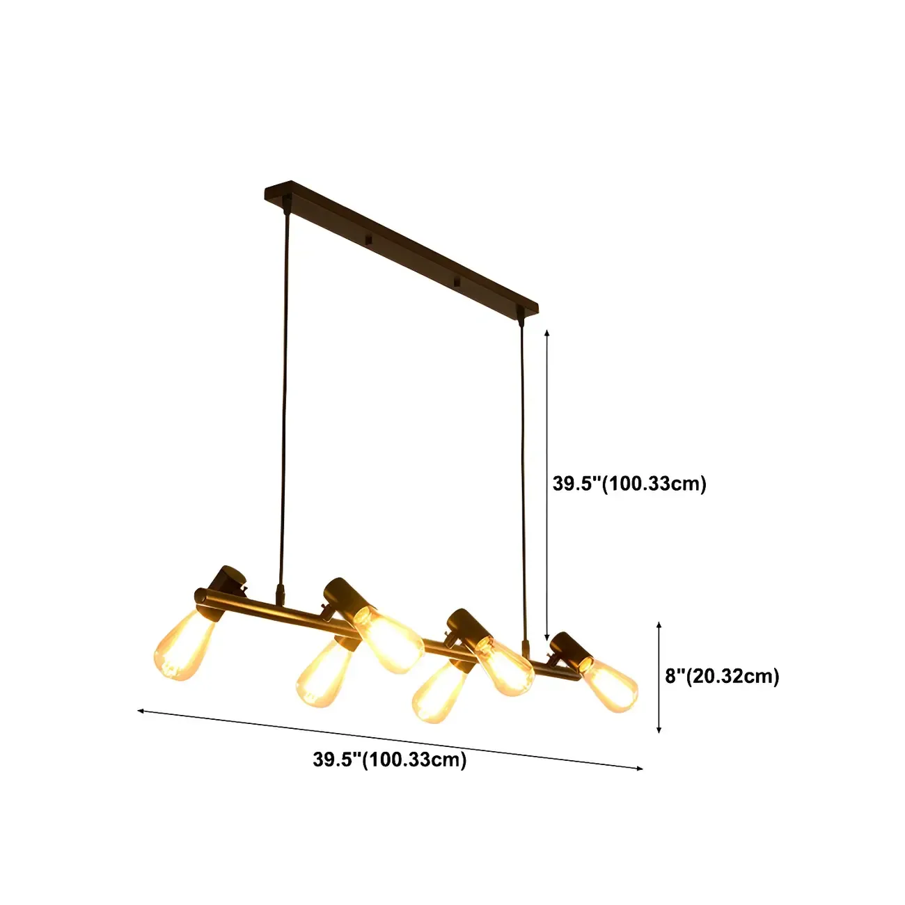 Industrial Black Multi-Light Cluster Pendant Light