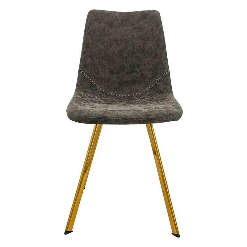 Markley Leather Dining Chair With Gold Metal Legs Modern Accent Side Chair