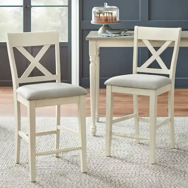 Lifestorey Montreal Crossback Counter Height Stools (Set of 2)