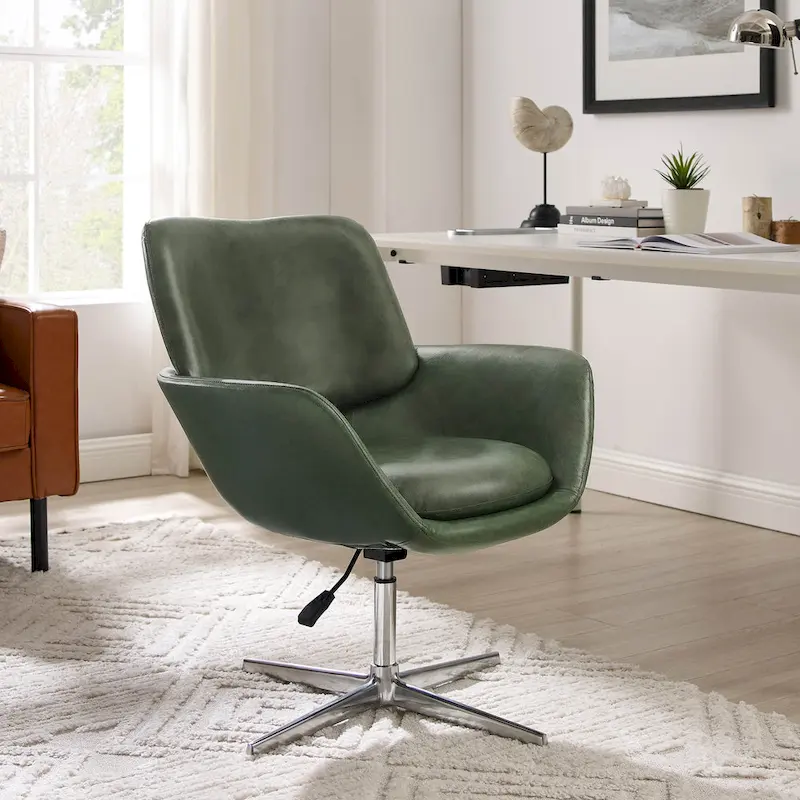 Modern Swivel & Adjustable Home Office Accent Arm Chair