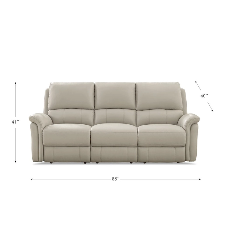 Hydeline Erindale Zero Gravity Power Recline and Headrest Top Grain Leather Sofa