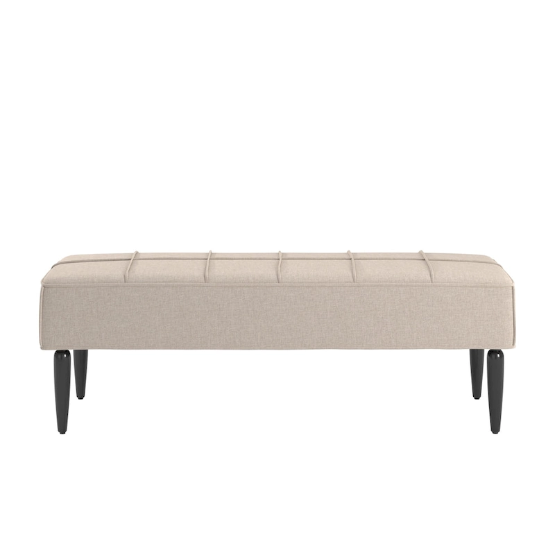 Cassian Black Finish Linen Upholstered Bench by iNSPIRE Q Modern