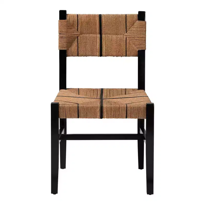 Brown/Black Bohemian Armless Dining Chair, Seats 1