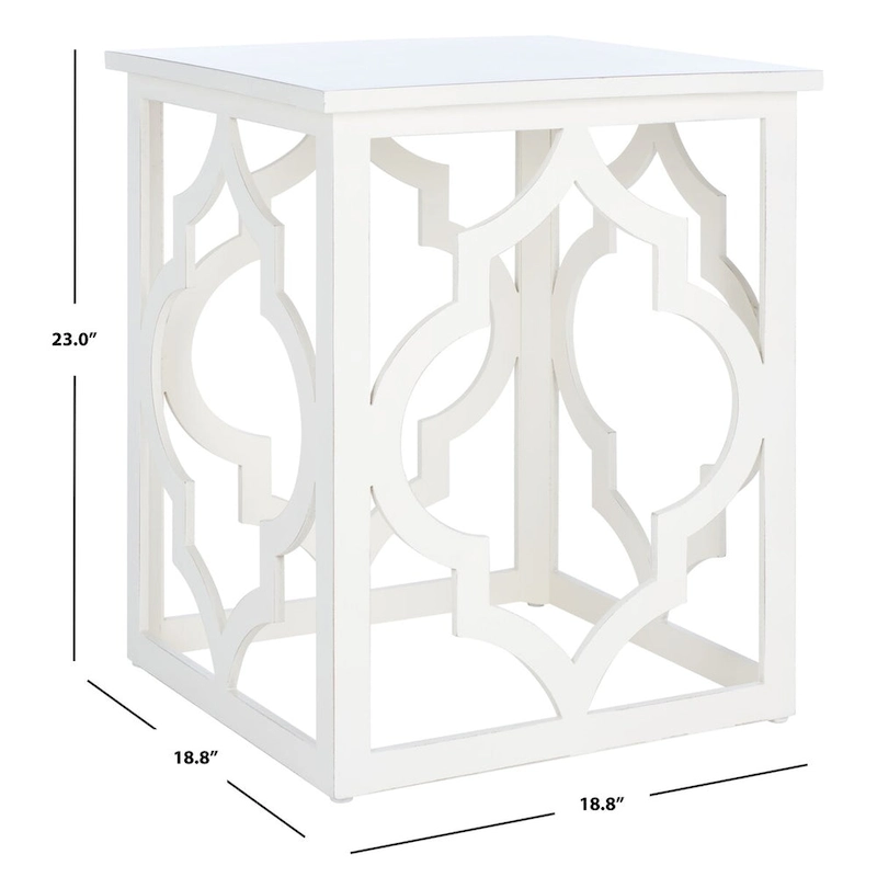 SAFAVIEH Grayce Trellis Silver Leaf End Table. - 19  W x 19  D x 23  H - 19Wx19Dx23H
