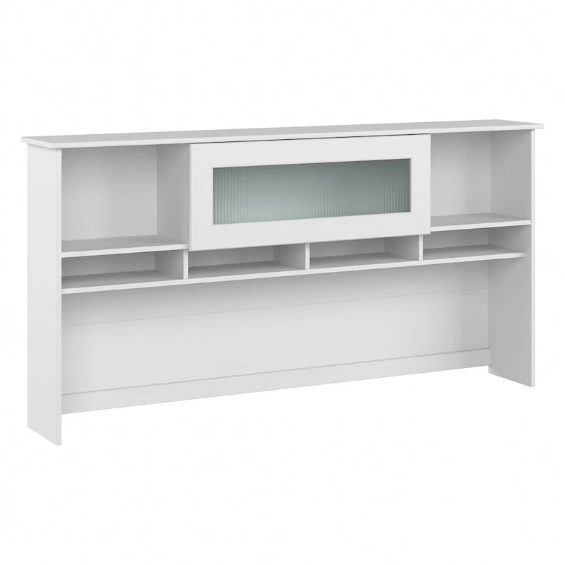Ash Gray / Heather Gray / White / Modern Gray – Transitional Desk Hutch, 1-Person