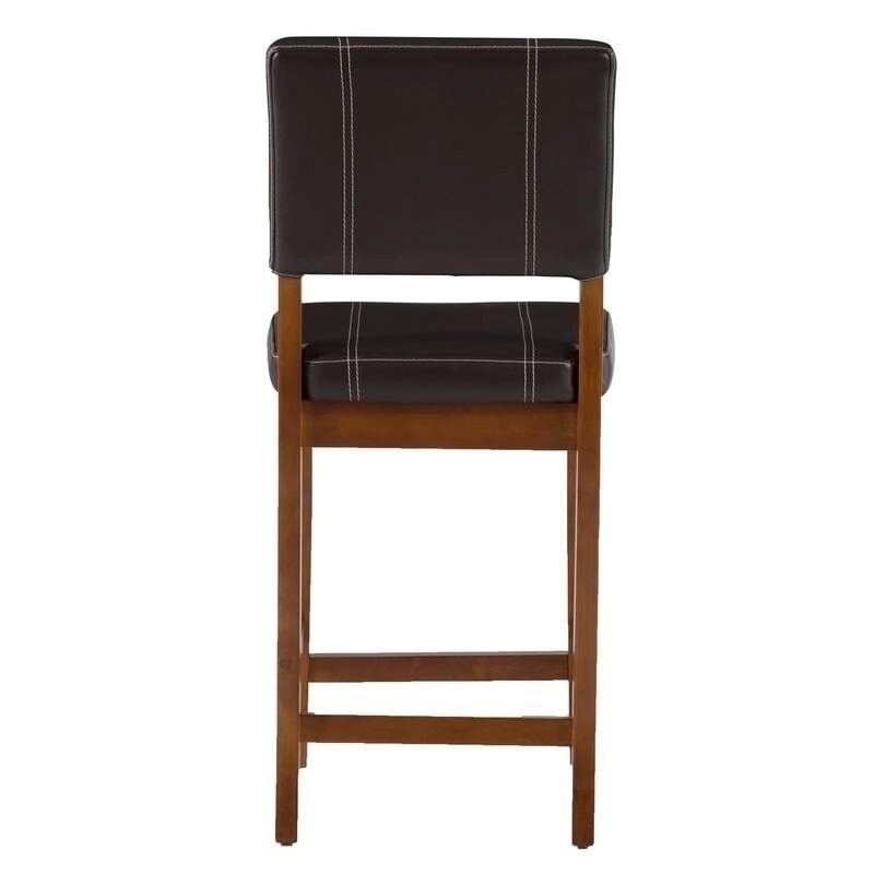 Linon Clover 24-inch Dark Brown Faux Leather Counter Stool