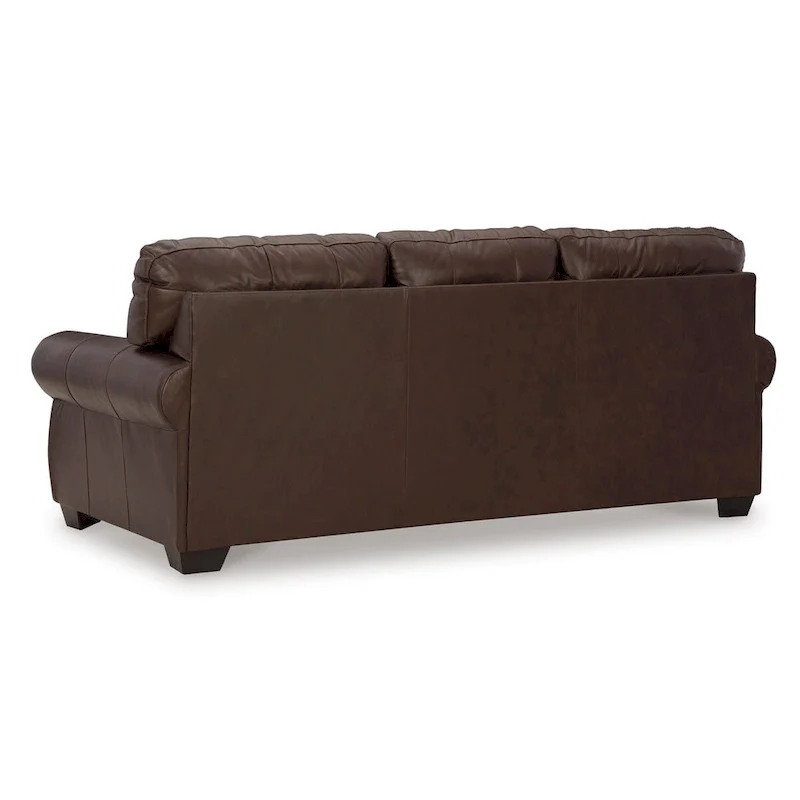 92 Inch Sofa, Nailhead Trim, Cushion Seating, Brown Leather Upholstery