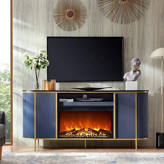 70  Modern Luxury Fireplace TV Stand, Entertainment Center, TV Console