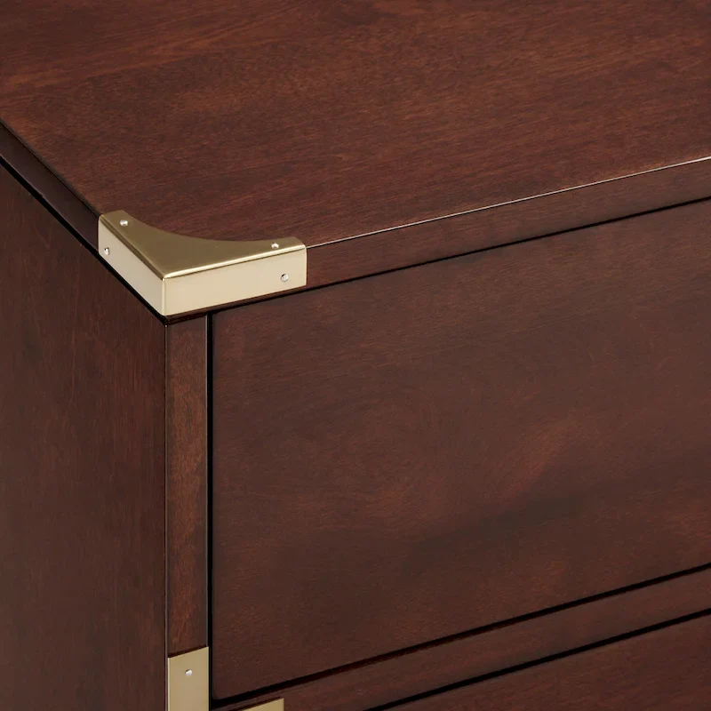 5-Drawer Gold Accent Chest