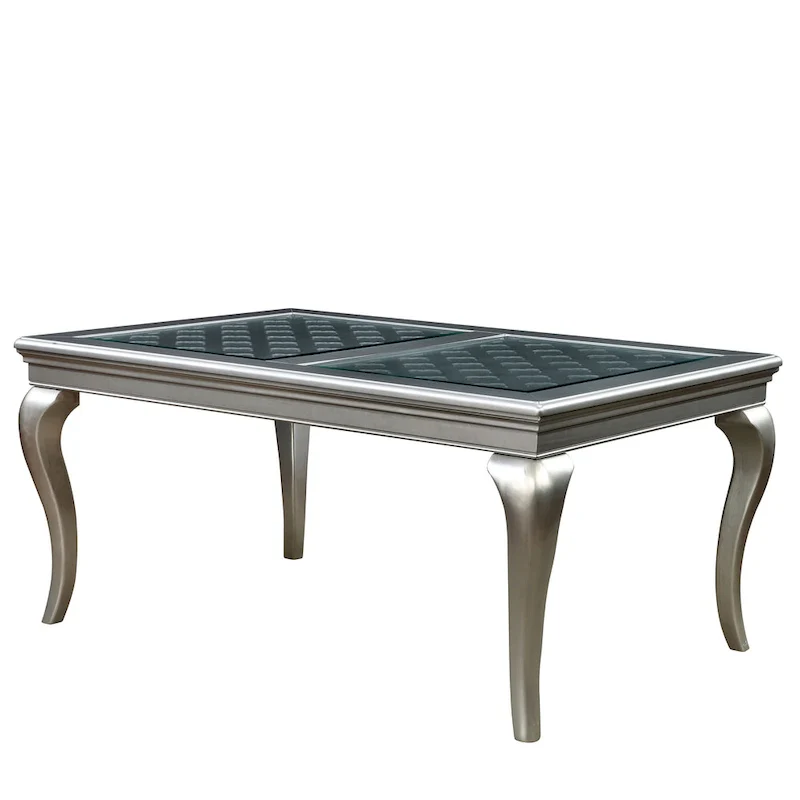 Tily Glam Gold Faux Leather 7-Piece Dining Table Set by Furniture of America