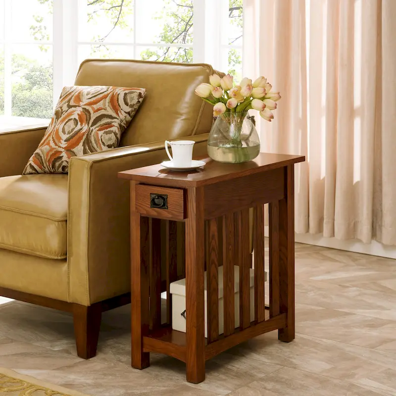 Impeccable Transitional 1 Drawer End Table