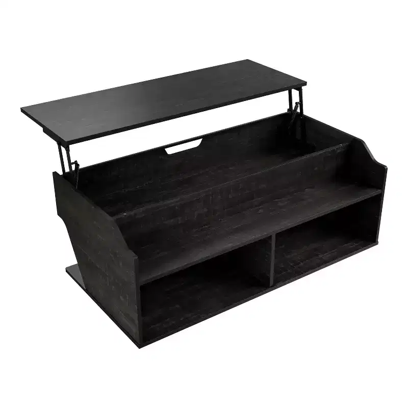 44" Hawkpoint Transitional Lift Top Coffee Table Reclaimed Black Oak - miBasics