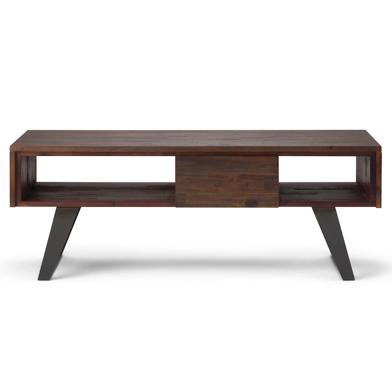 WYNDENHALL Mitchell SOLID WOOD & Metal 48 inch Wide Rectangle Modern Coffee Table - 48 W x 22 D x 18 H