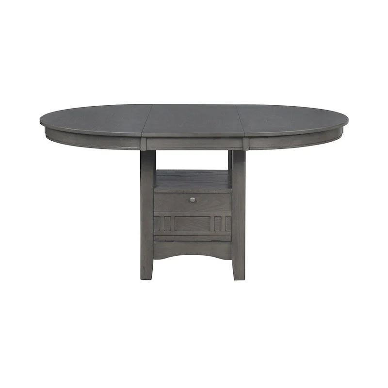 Medium Grey Wood Dining Table with Storage Base - Seats 4-6