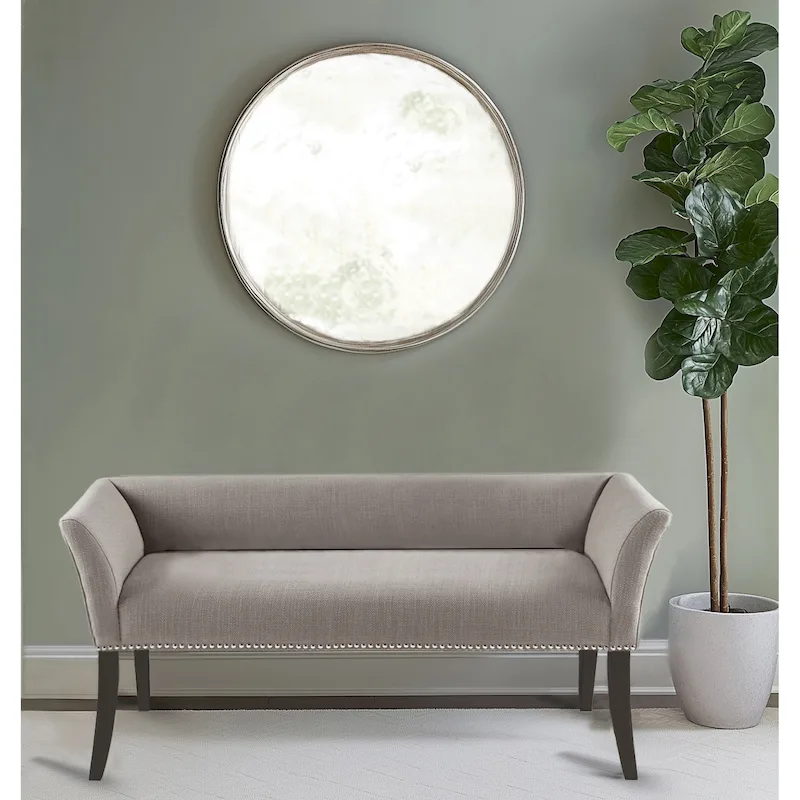 49.5 Upholstered Bench with Back & Wood Legs