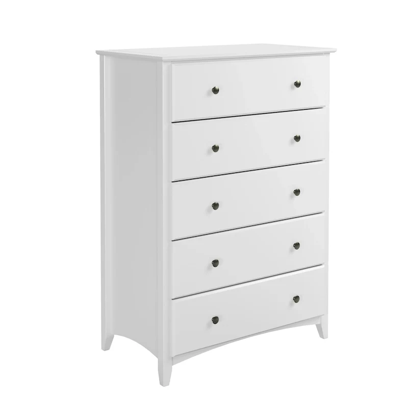 Shaker Style 5-Drawer Chest – Cherry / White, Solid Pine, Seats 0