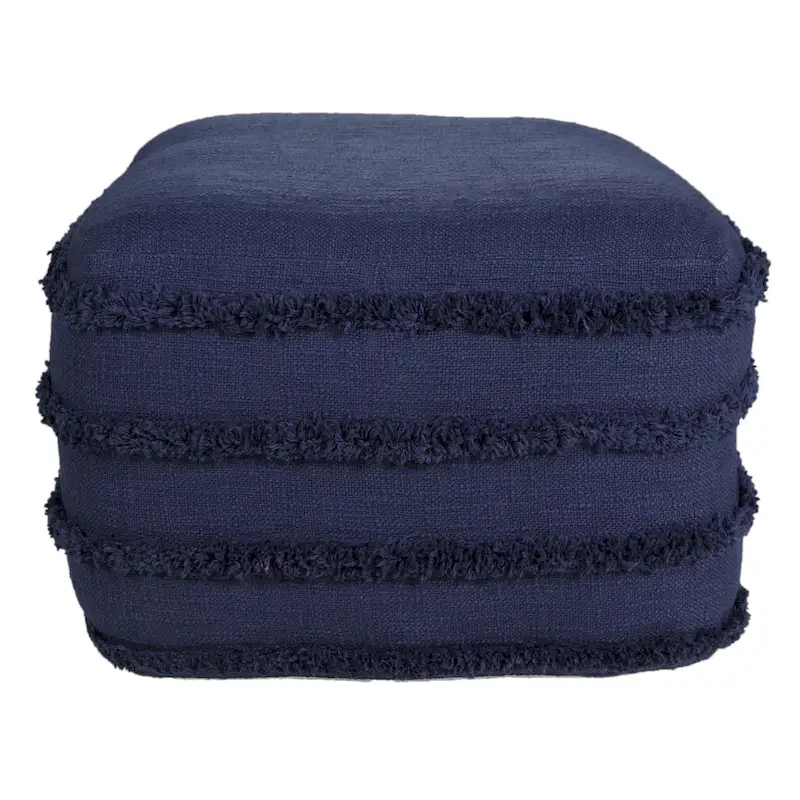 Sevita Solid Textured Stripe Pouf Ottoman
