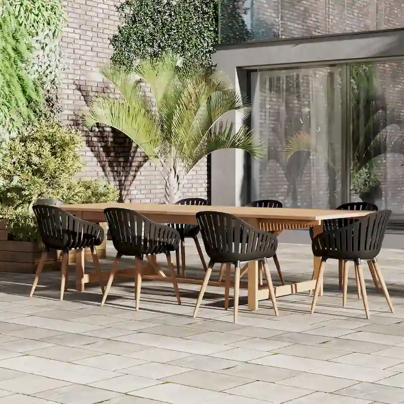 Amazonia Rawlins 9pc 100 FSC Wood Outdoor Patio Dining Set