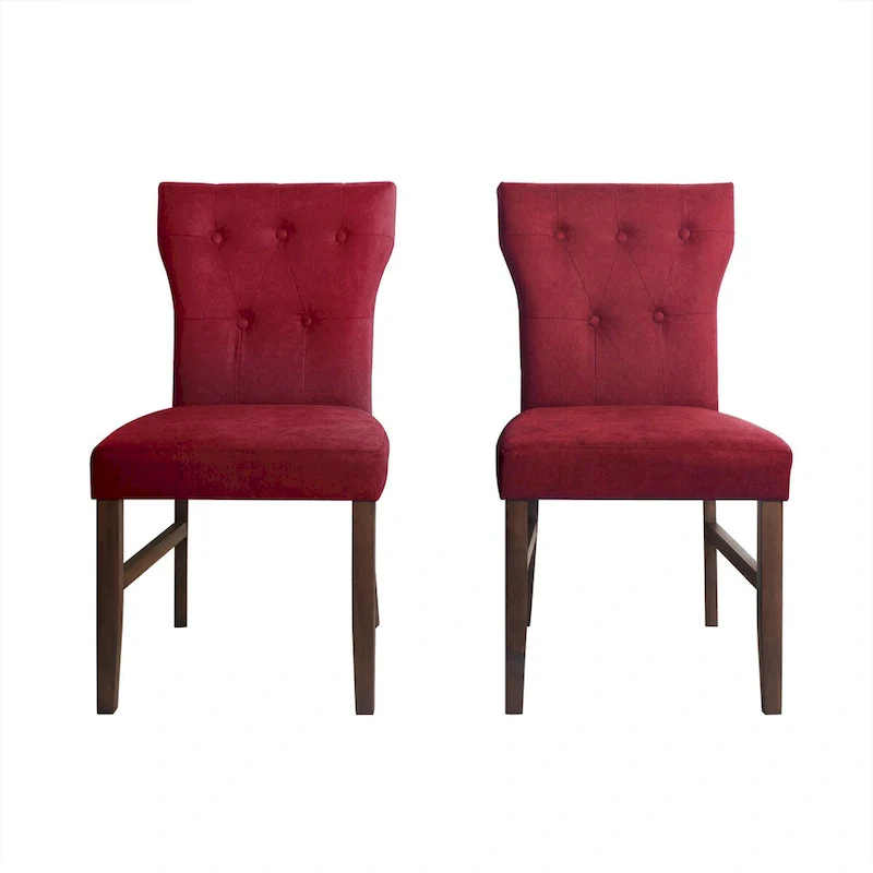 Button-Tufted Dining Chair - Red/Blue/Dark Grey - Single