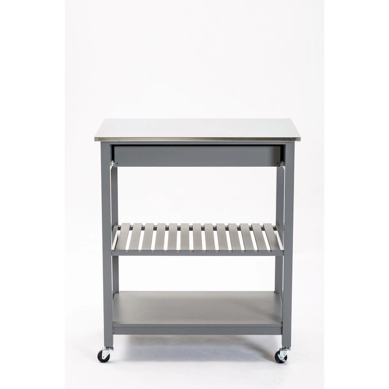 Holland Kitchen Cart With Stainless Steel Top