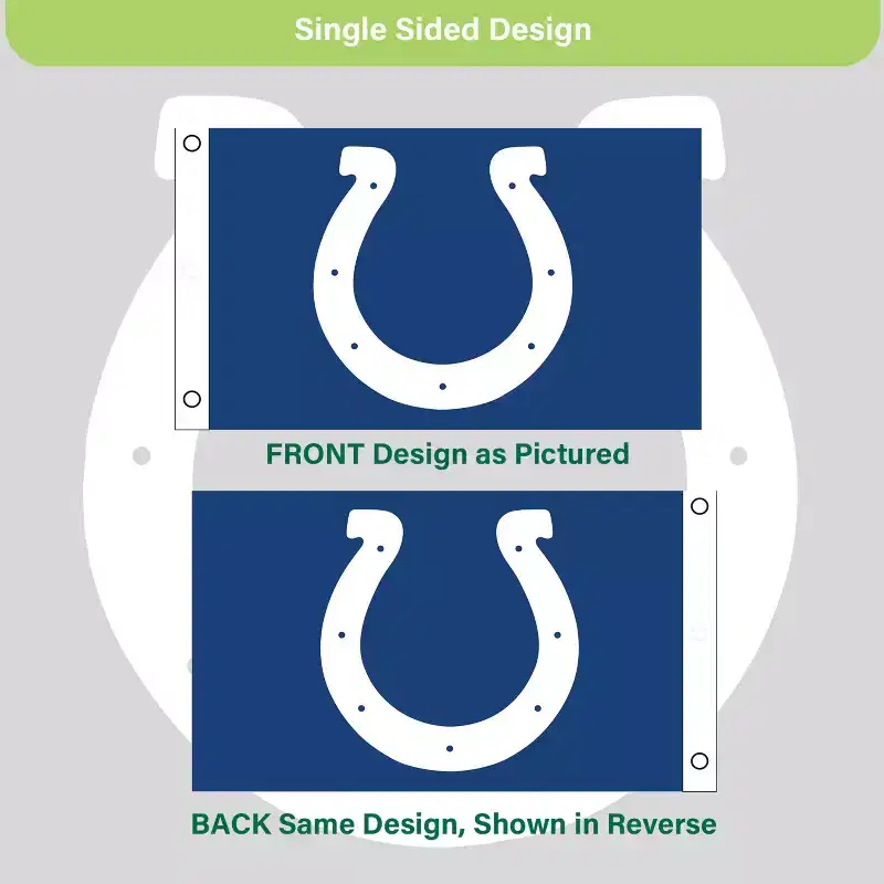 NFL Indianapolis Colts 3 x 5 Outdoor Durable House Flag with Grommets | Sport Team Flag & Banner | Indoor Wall Decor Flag