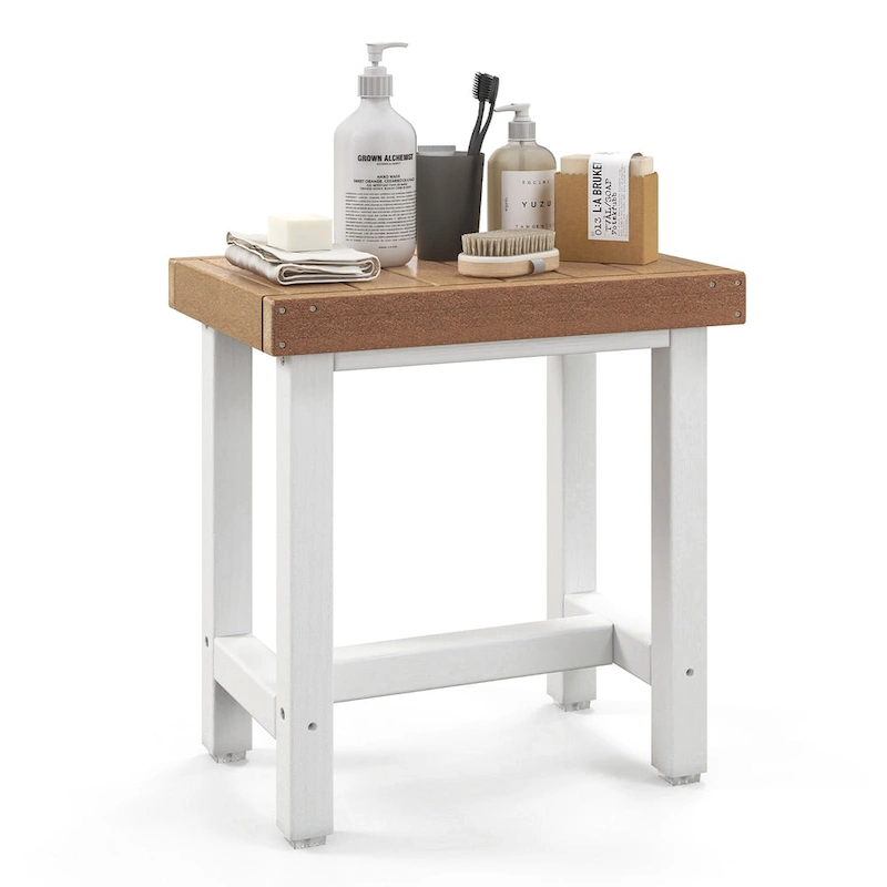 Costway 18  x 12  Heavy Duty HDPE Waterproof Shower Bench Spa Bath - See Details