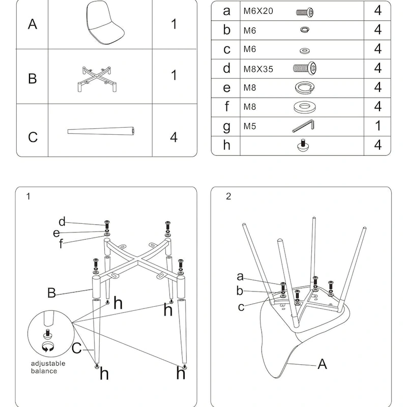 CangLong modern Upholstered Dining Chair in Faux Leather,Set of 4