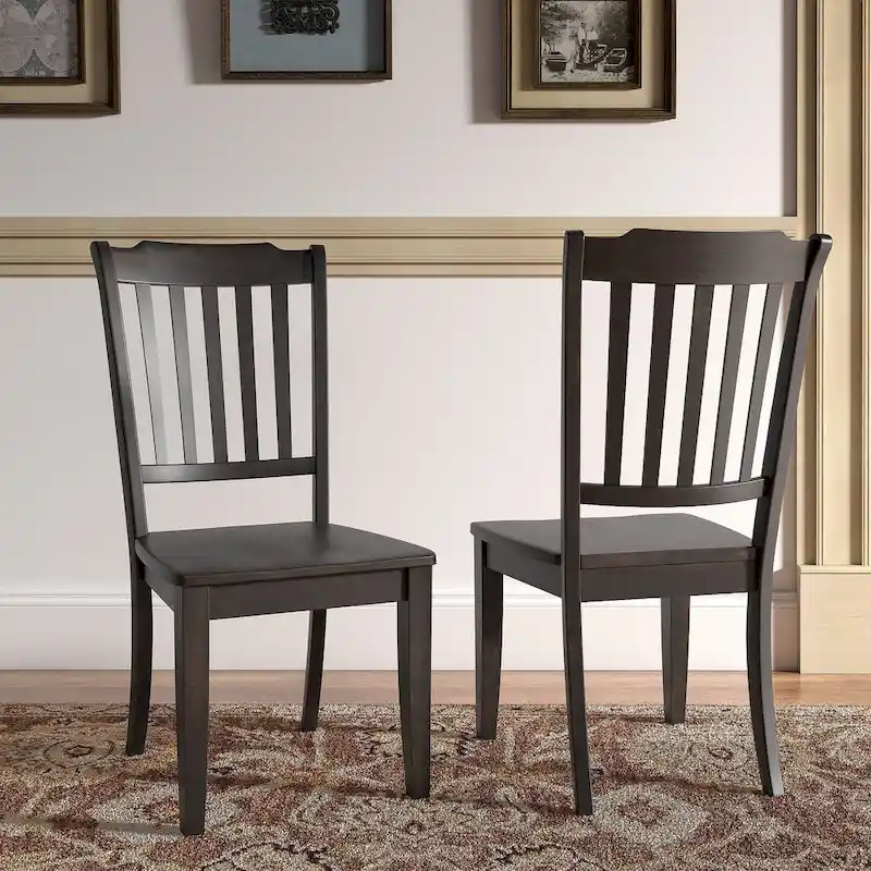 Ronda Slat Back Wood Dining Chairs (Set of 2)