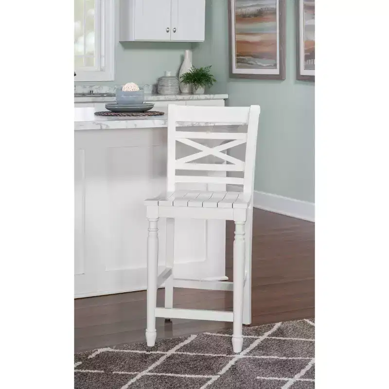 24.25" Bristol X Back Counter Height Barstool White - Powell Company