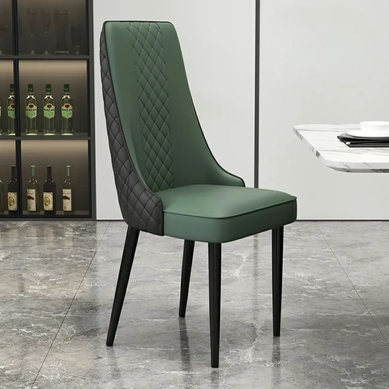 Modern Leather Full Back Upholstered Dining Chair
