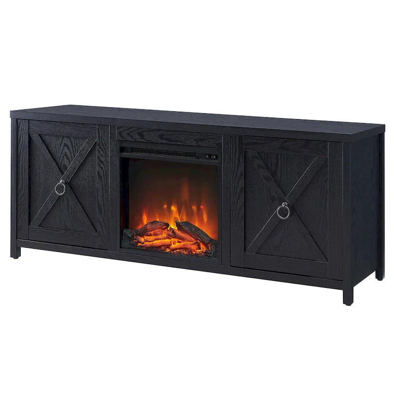 Granger 58  TV Stand with Log Fireplace Insert